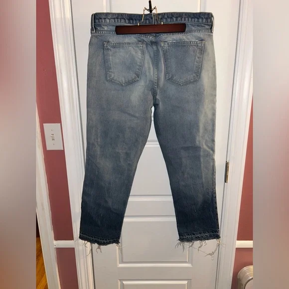 Current/Elliott The Stiletto Size 32 Made in USA Distressed Crop Jeans - Picture 2 of 4